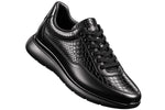 FERRUCCIO PYTHON- Black Leather Sneakers