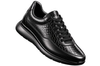 FERRUCCIO PYTHON- Black Leather Sneakers