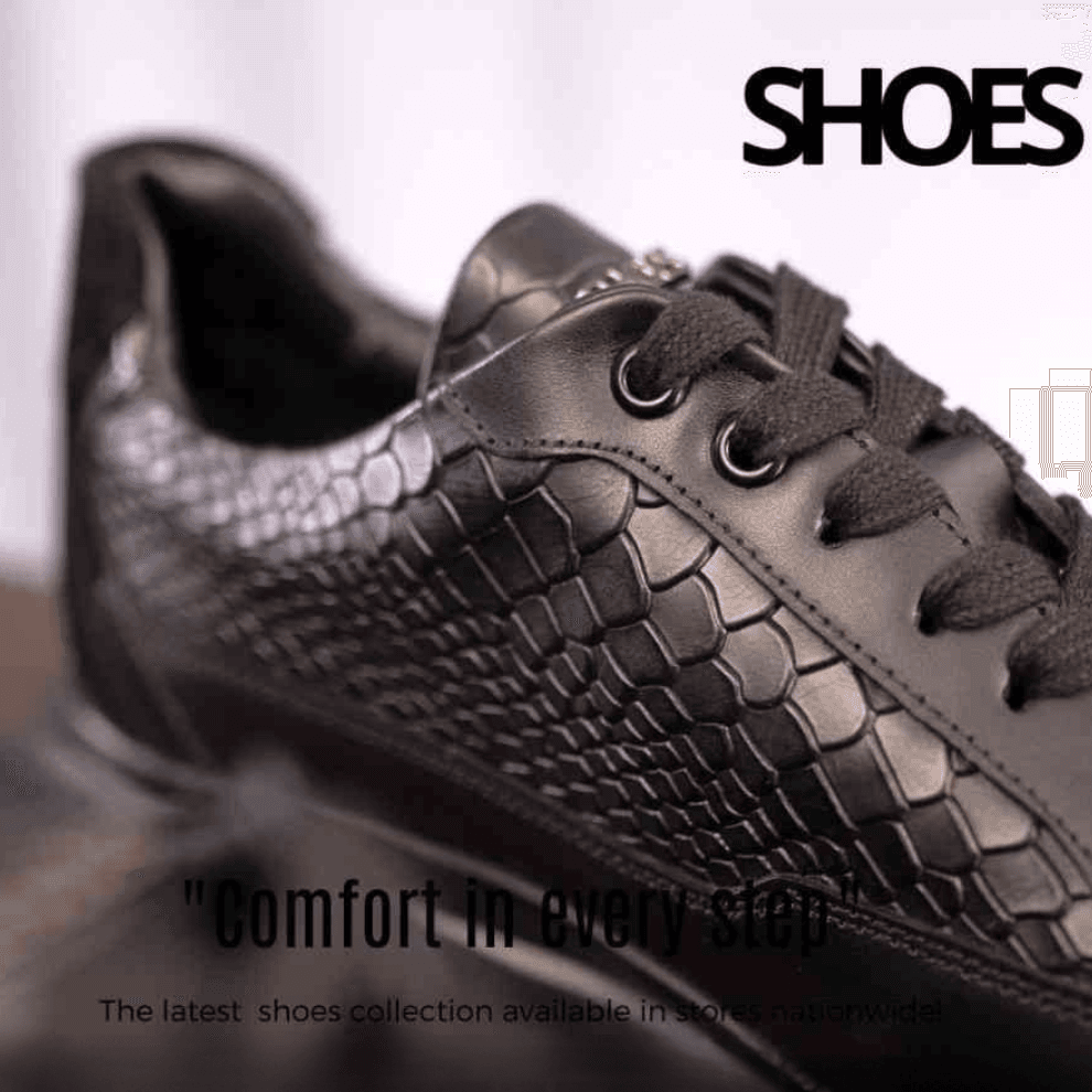FERRUCCIO PYTHON BLACK LEATHER SNEAKERS Front View