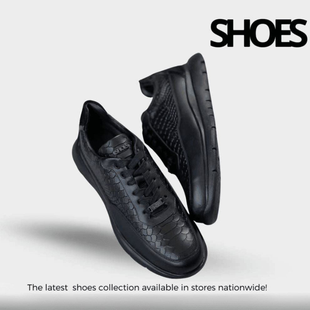 FERRUCCIO PYTHON BLACK LEATHER SNEAKERS Side View